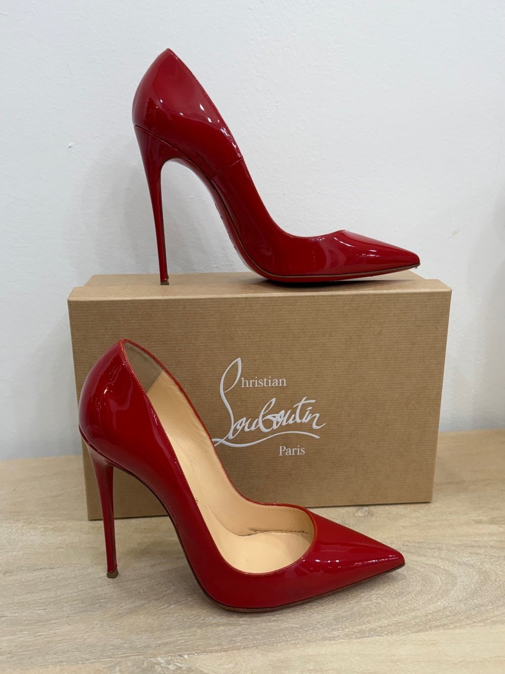 Christian Louboutin So Kate Red Patent Leather Pumps Heels 120mm w Box 38 1/2 - Picture 5 of 15